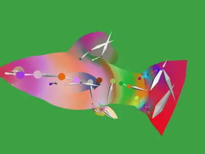 Platy Freshwater Fish Low-poly 3D model