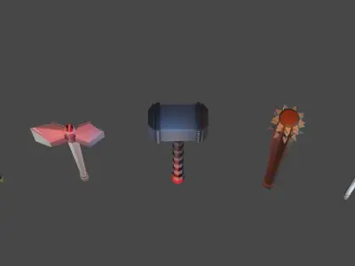 Ancient Melee Free low-poly 3D model