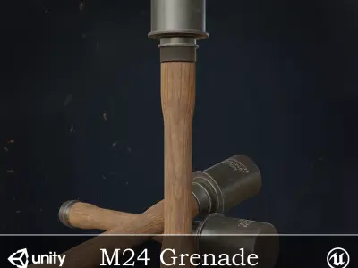 M24 Grenade WW2 Low-poly 3D model