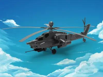 Mil Mi-28 Attack helicopter 3D model