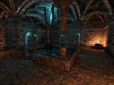 Elven Dungeon Ruins - Modular Low-poly 3D model
