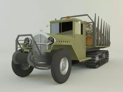 Cargo tracked timber 3D model