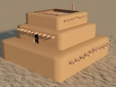 Sand Fort Low-poly 3D model