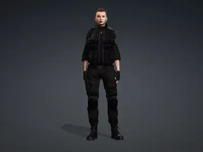 Realistic Female SWAT Officer 3D Model 3D model