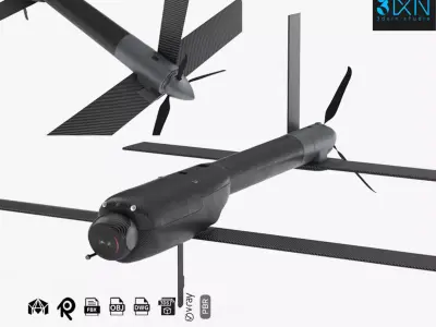 AeroVironment Switchblade 600 Predator Drone Missile 3D model