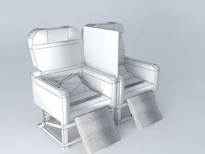 Business Class Airplane Seats Free 3D model