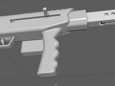 Low Poly Mini Machine Gun Stylized Compact Weapon 3D Model Free low-poly 3D model