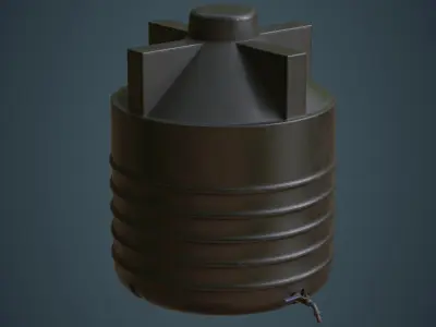 Water Tank 1B Small Low-poly 3D model