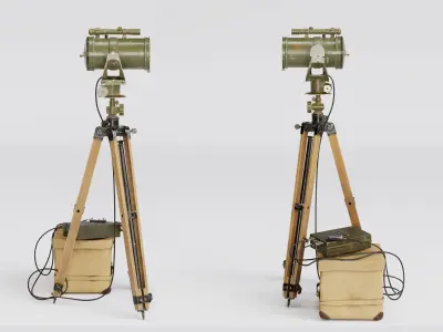 US WWII Signal Corps Lamp EE 84 Low-poly 3D model