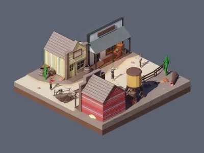 land 34A Low-poly 3D model
