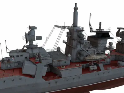 Kresta 2-class cruiser Low-poly 3D model