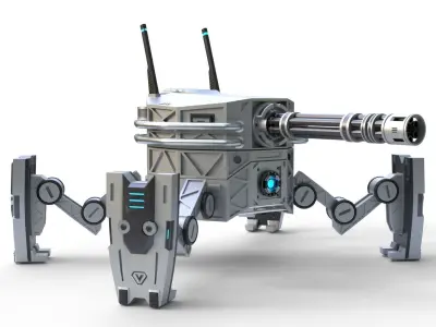 Spider Mech Low-poly 3D model