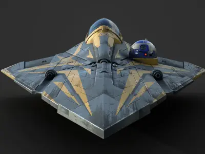 Star Wars Jedi Starfighter - Anakin Skywalker Low-poly 3D model