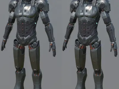 Android Sci-fi Police Robot soldier military 3D 3D model