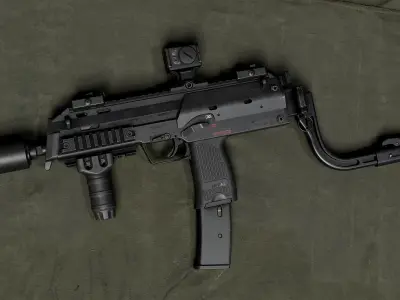 HK MP7 A2 Low-poly 3D model