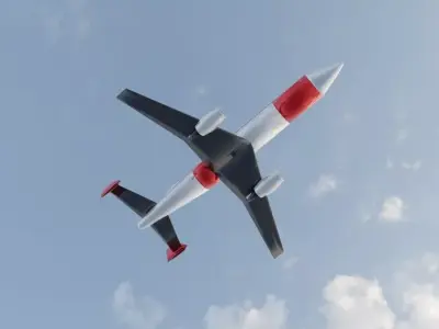 Trijet Widebody Concept - Custom made Jetliner Low-poly 3D model