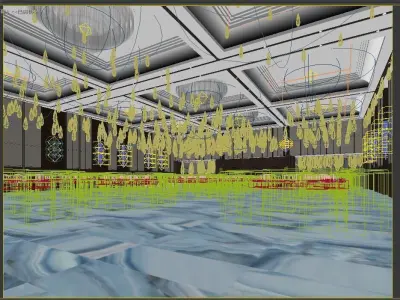 Hotel Banquet Hall 3D model