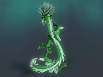 Chinese dragon loong Low-poly 3D model