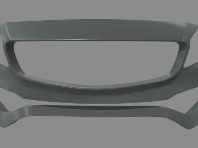 Front Bumper Mercedes Benz Low-poly 3D model