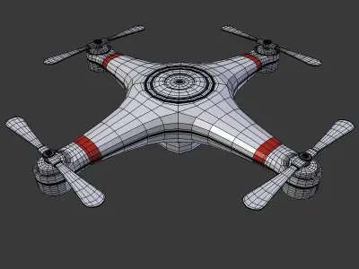 Quadcopter Drone - Cartoon - Low Poly Low-poly 3D model