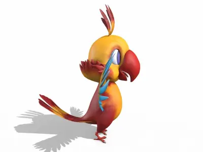 Cartoon Parrot 3D model
