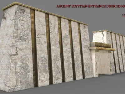  ANCIENT EGYPTIAN ENTRANCE DOOR 3D MODEL Low-poly 3D model
