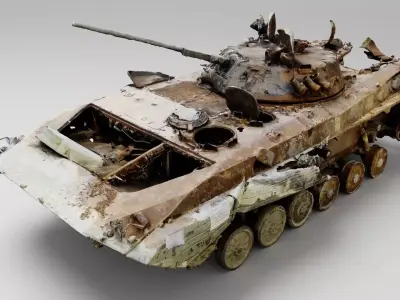 russian BMP-2 IFV destroyed by Ukrainian army 3D model