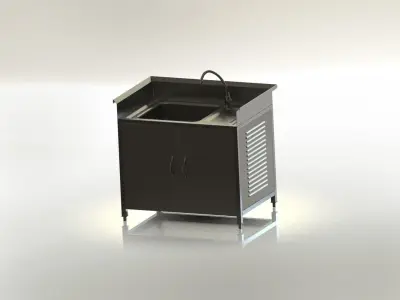 work table with sink 3D model