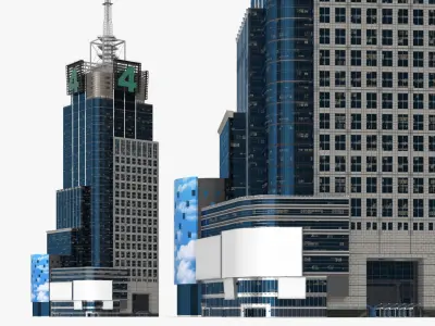 Conde Nast Building with Night Lights 3D model