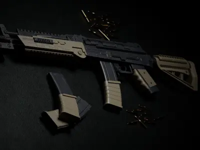 AKH 21 Rifle Low-poly 3D model