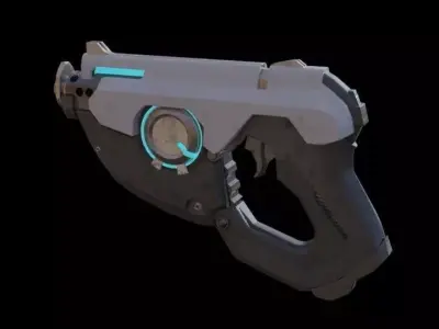 SCI-FI Blaster handgun Low-poly 3D model