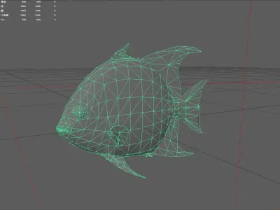Spadefish Low-poly 3D model