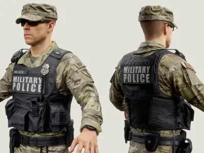 US Military Police Soldier 3D model