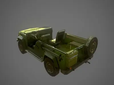 Military Jeep - Low Poly Game Ready Low-poly 3D model
