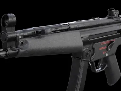 MP5A5 MP5SD6 with Silencer Scope Mount Rail Grip Low-poly 3D model