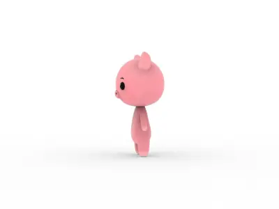 Cartoon Pig v002 character 3D model