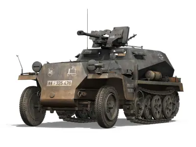 SD KFZ 250 Halftruck with sPzB 41 2 SS-PzDiv 3D model