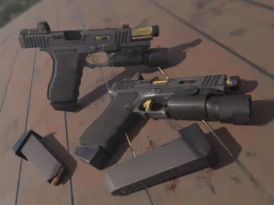 Glock 17 Salient Arms SAI 3D Model Low-poly 3D model