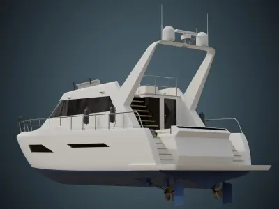 Motor Yacht 1 Basic Low-poly 3D model