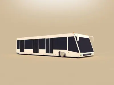 Cartoon Low Poly Airport Bus Low-poly 3D model