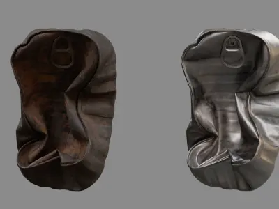 Crushed Fish Can 04 3D model