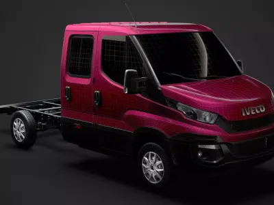 Iveco Daily Crew Cab L2 Chassis 2014 3D model