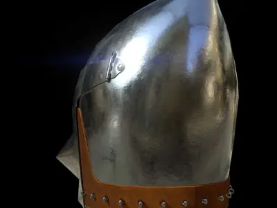 Hounskull Bascinet helmet Low-poly 3D model