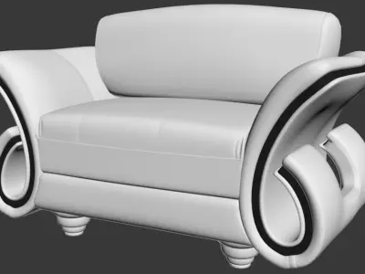 MODERN COUCH AND LOVESEAT UNWRAPPED LIVINGROOM SET  Free 3D model