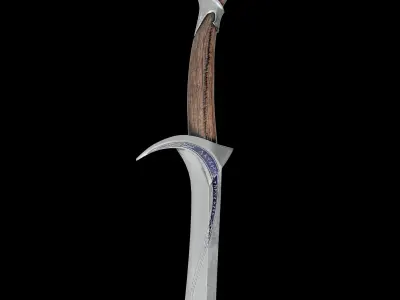 3D Model Orcrist Sword from The Hobbit Movies High-Detail Low-poly 3D model