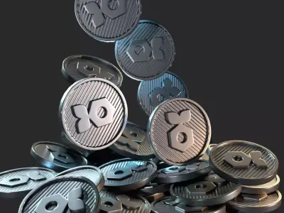 high details Crypto Ironfish coin 3d model 3D model