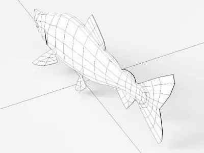 Simon fish low poly  3d model  Low-poly 3D model