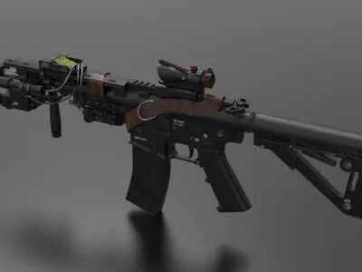 m4 military Fps - Tps Low-poly 3D model