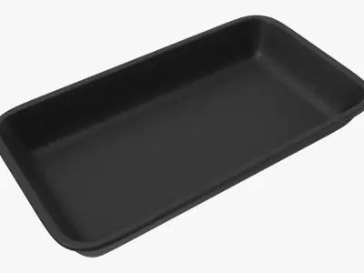 Foam Food Tray v2 Black 3D model