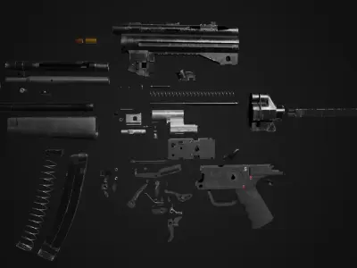 MP5 Full detailed 4K textures 3D model